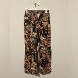 Printed Angel Design Bootcut Jeans